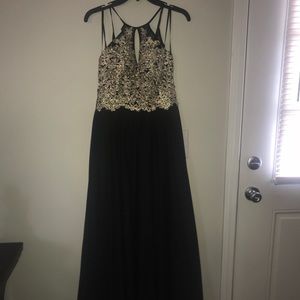 Black and Gold Prom Dress